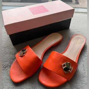Kate Spade Bright Orange Slide Sandals